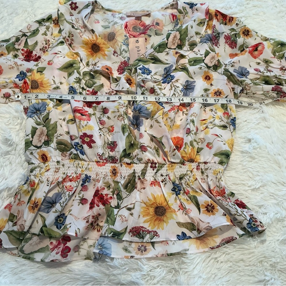 Philosophy | Floral Blouse size L NWT - Picture 11 of 12